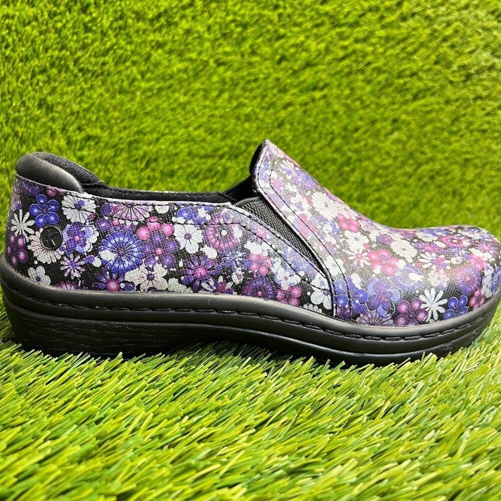 Klogs Floral Slip-On Clog in Purple and Black